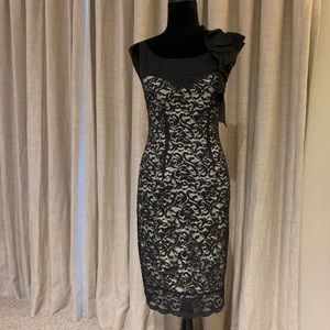 Elegant black lace dress.